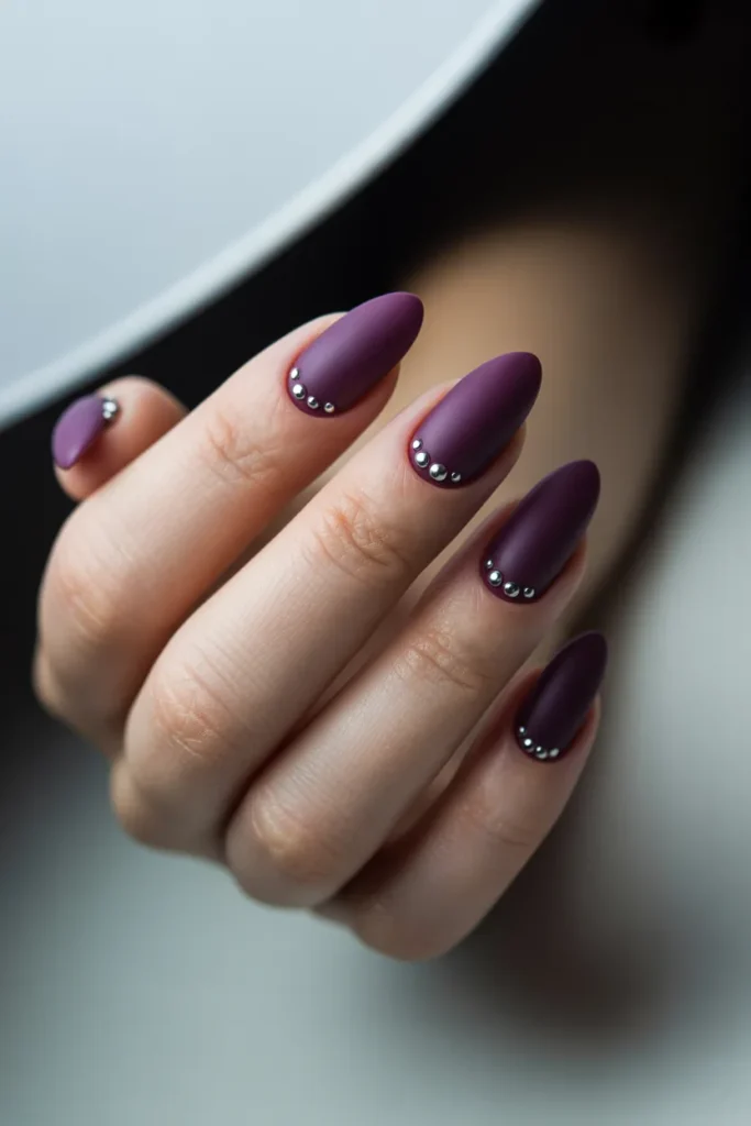 Matte Purple with Silver Stud Accents