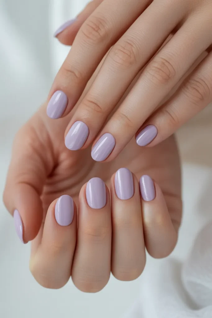 Soft Lilac Cream Nails