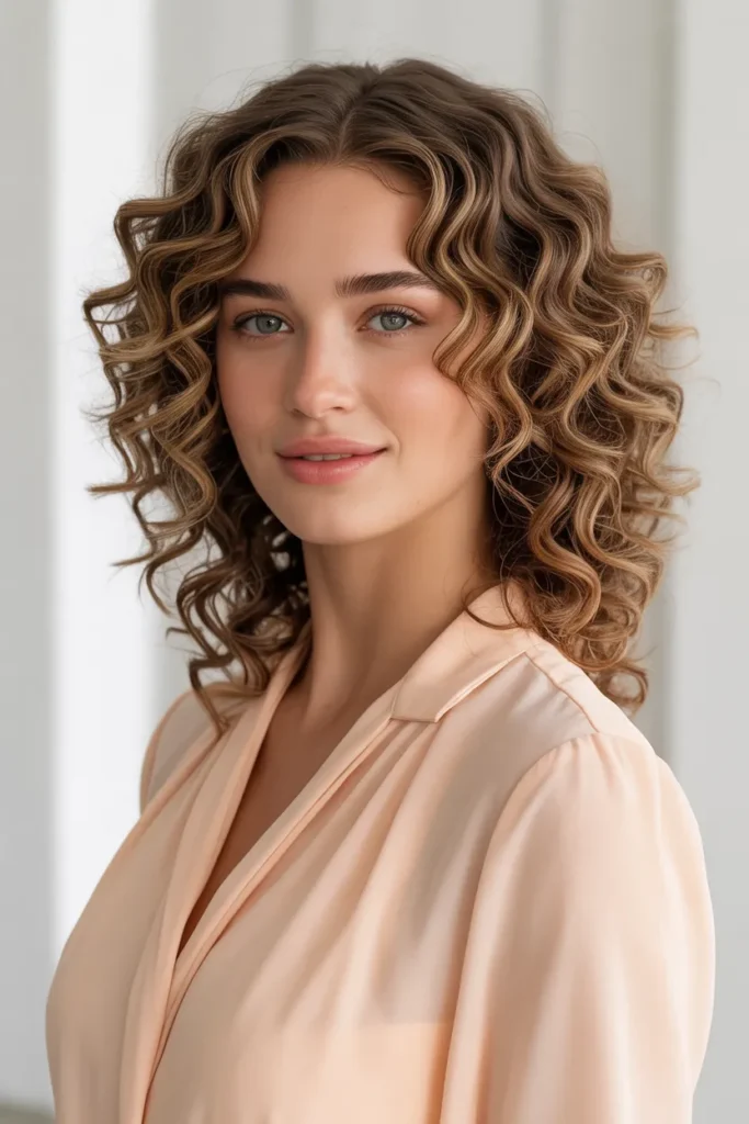 Curly Waves with a Middle Part