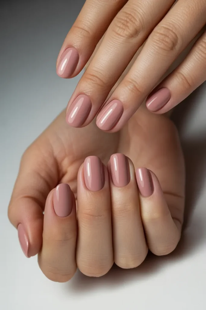 Matte Clay Pink Nails