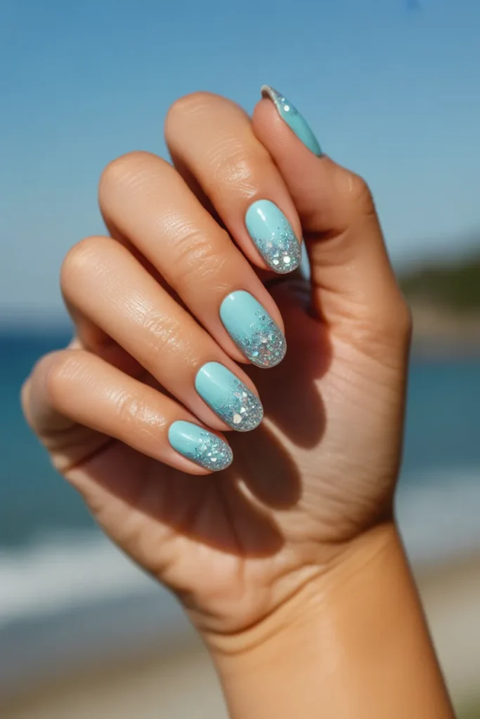 Aqua Glitter Fade