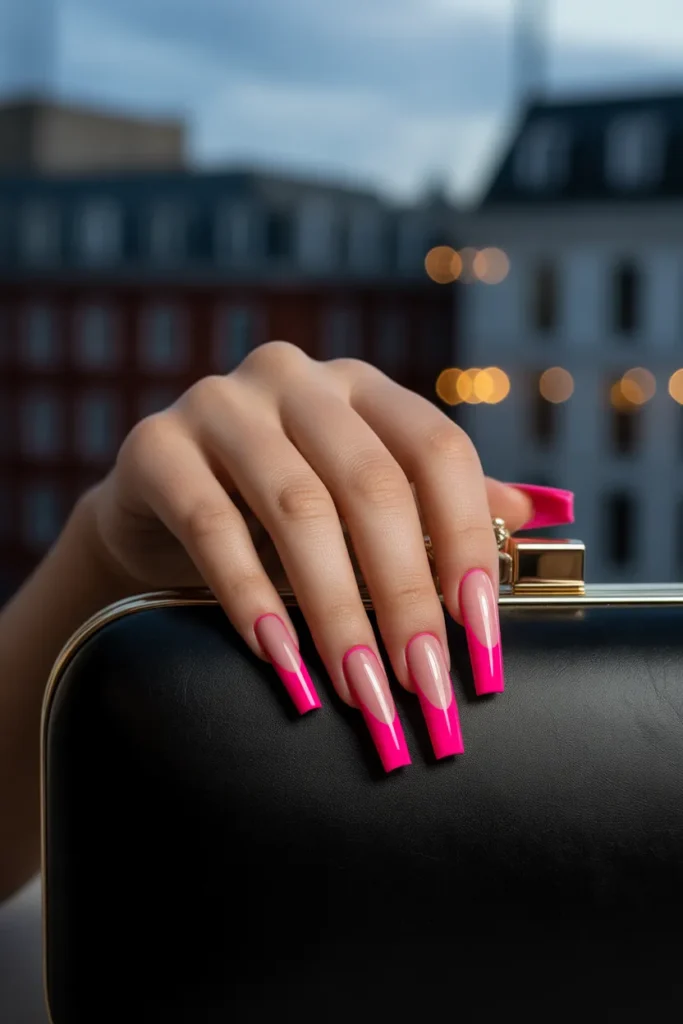 Bold Hot Pink Tips