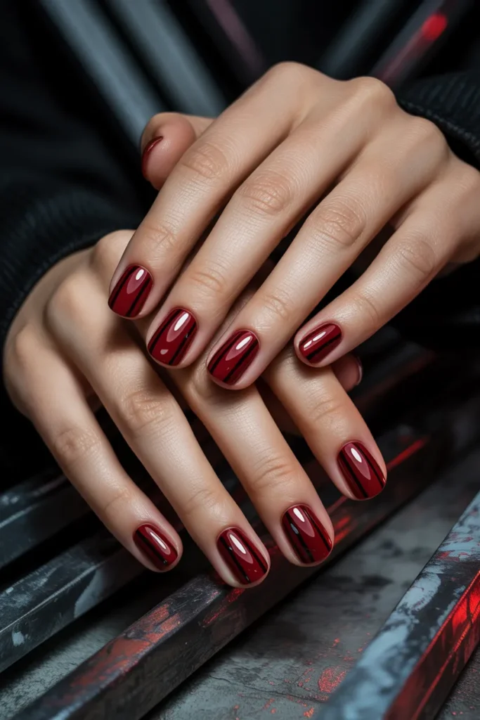 Bold Red with Black Stripes