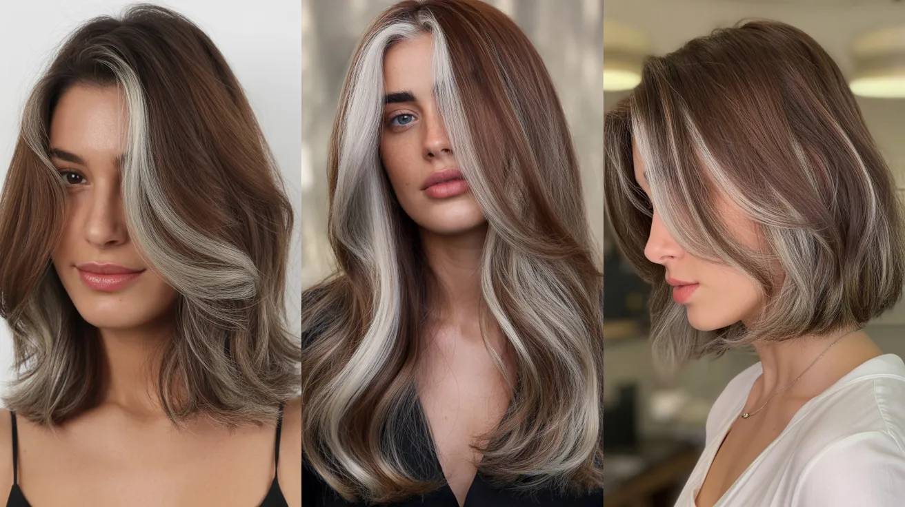 Brown Hairstyles with Silver Highlights for a Chic Look