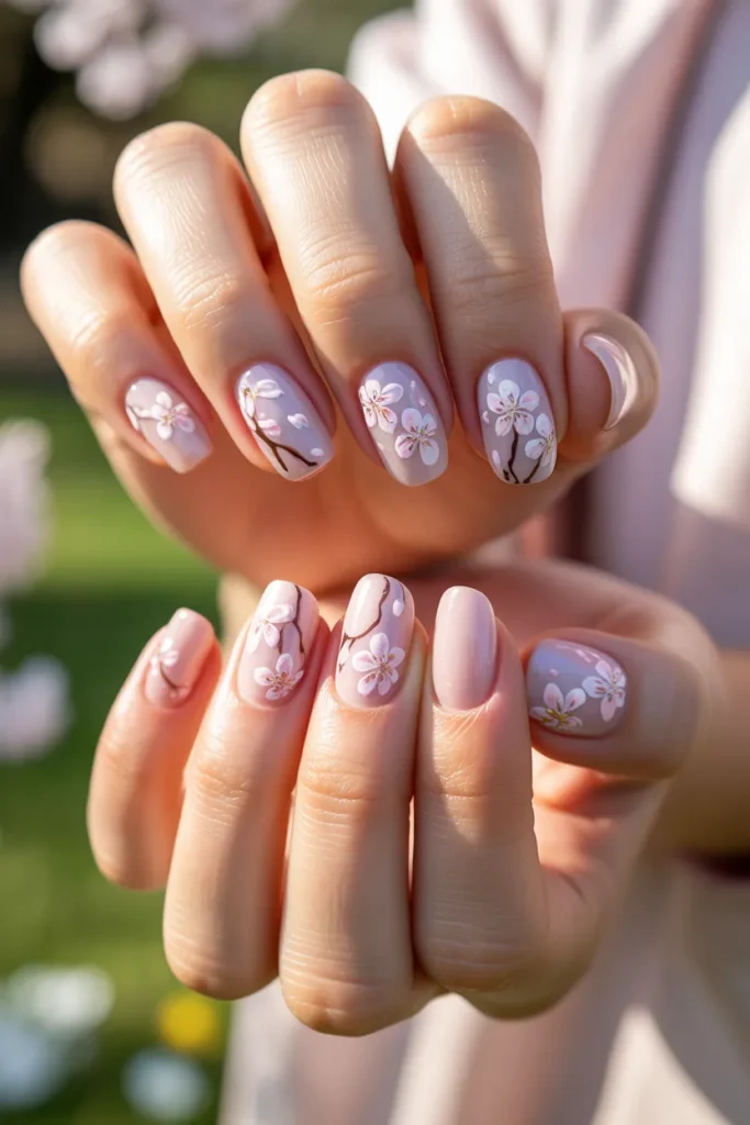 Cherry Blossom Nails