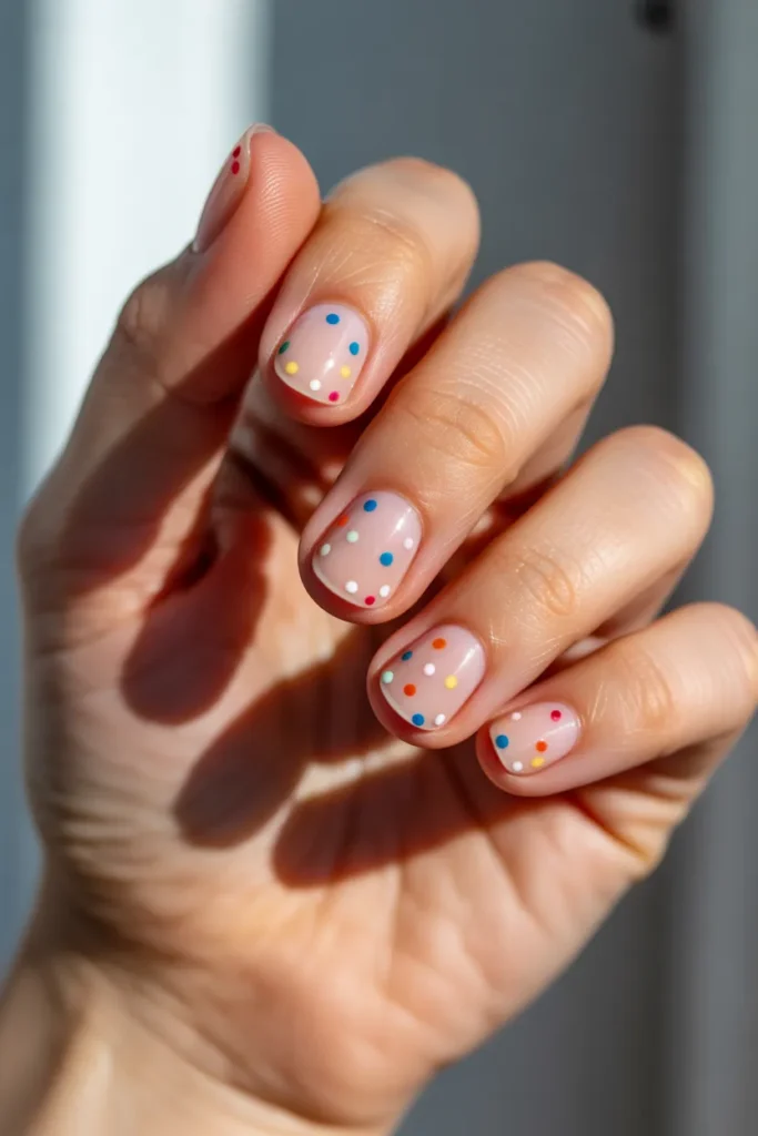 Colourful Micro Dot Nails