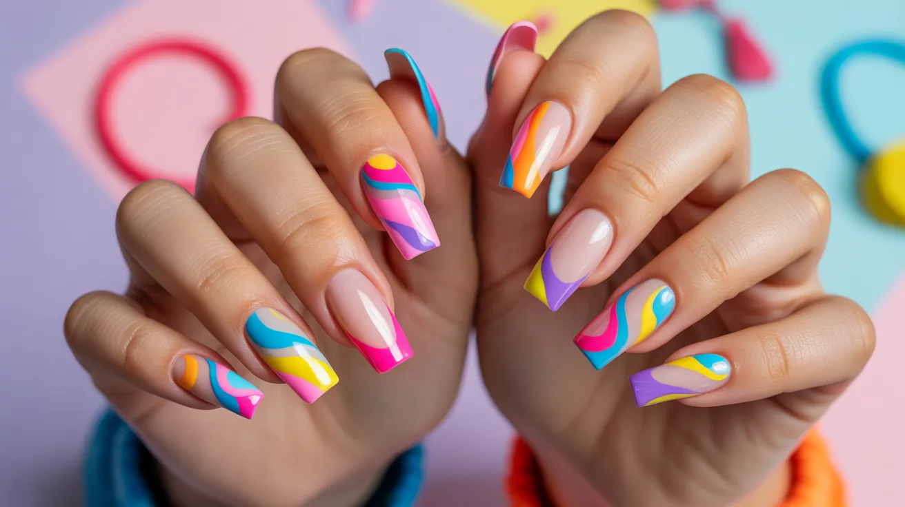 Colourful Acrylic Nails