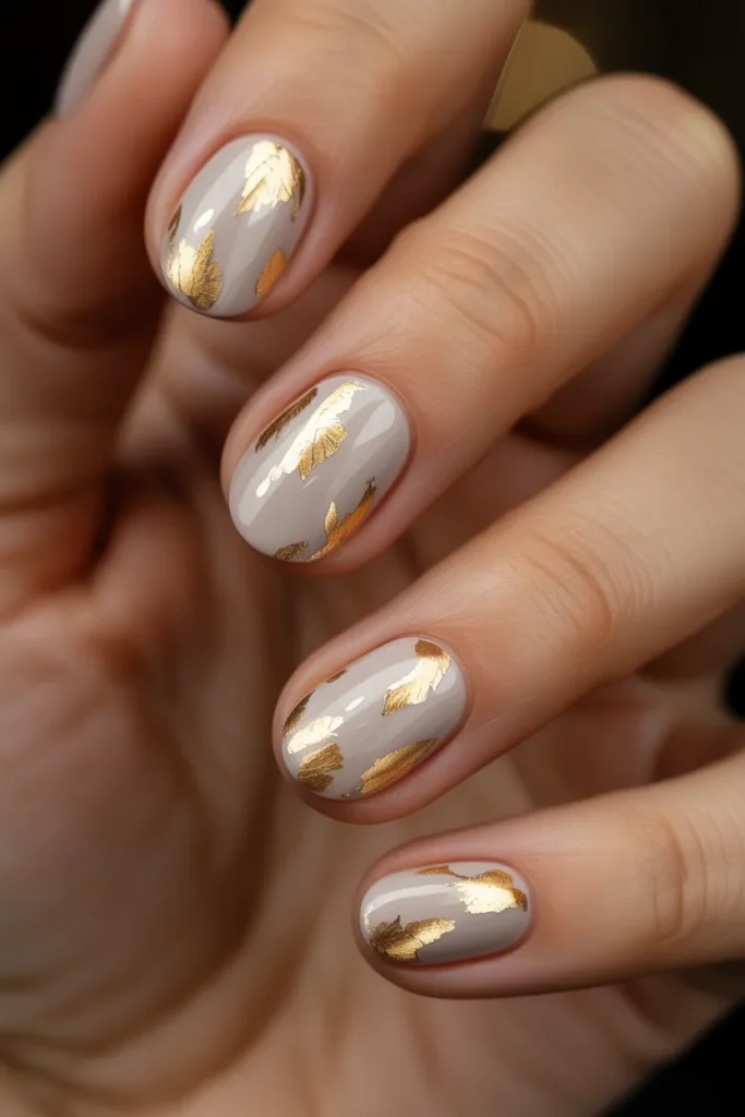 Creamy Beige with Gold Foil Accents