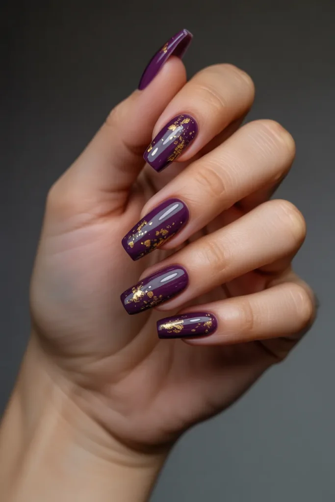 Deep Purple with Gold Speckles