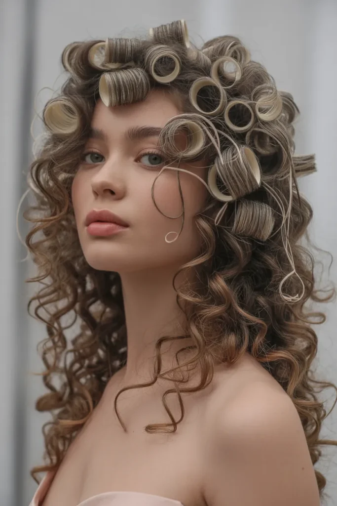 Full Curls with Pin Curls Accents