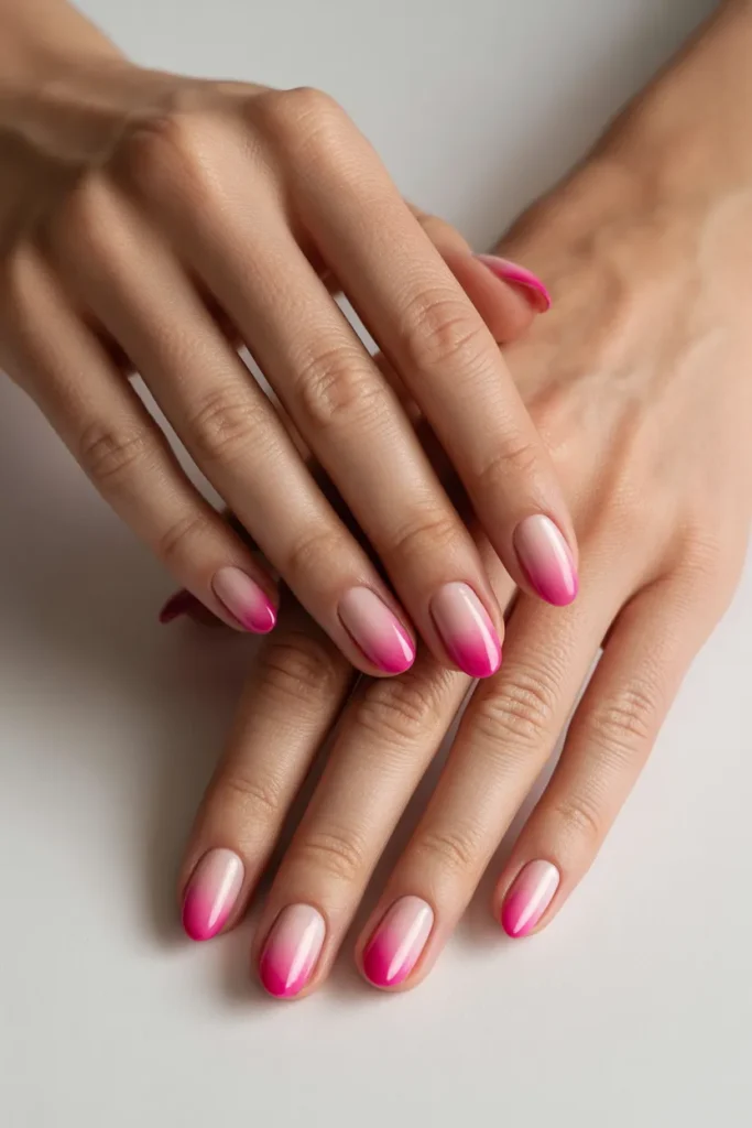 Gradient Pink Nails