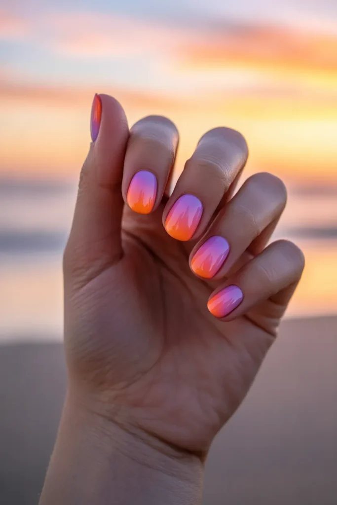 Gradient Sunset Nails