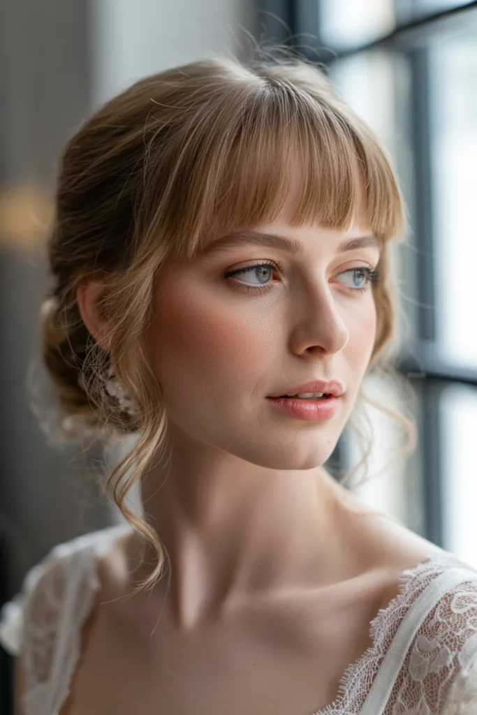 Soft Blunt Bangs with Soft Curls
