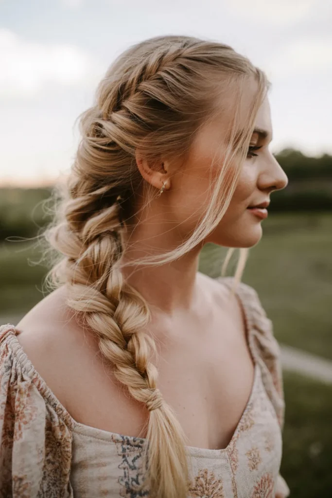 Side Swept Fishtail Braid