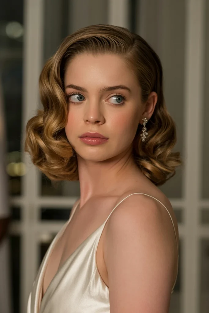 Vintage Waves with Side Part