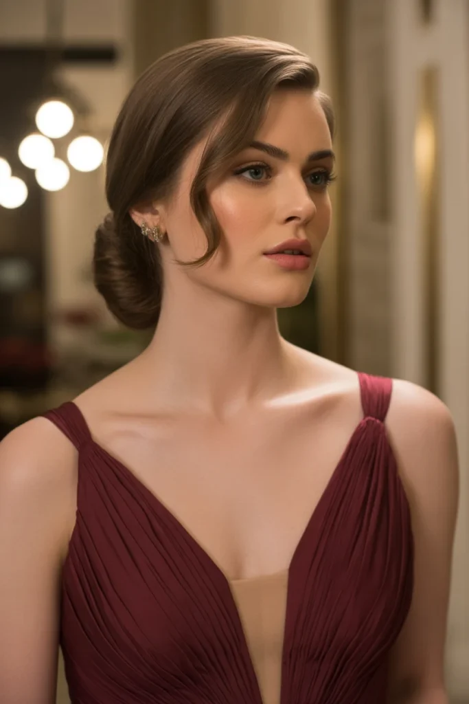 The Elegant Low Chignon with Side Sweep