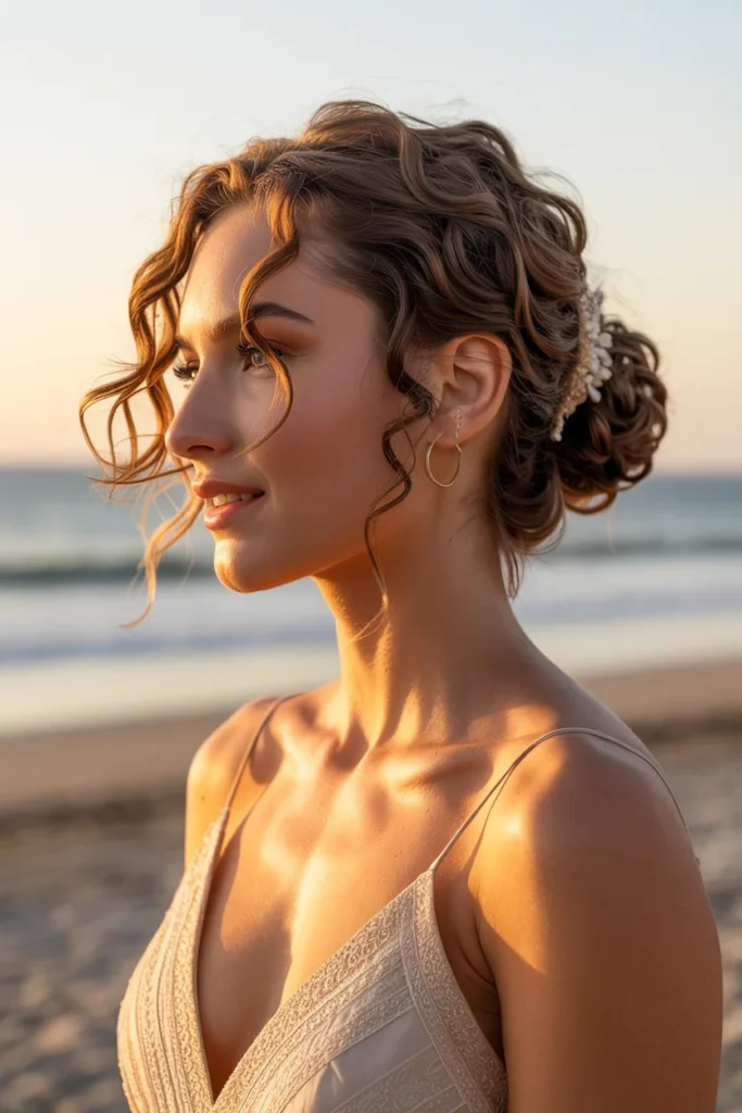  Messy Side Bun with Curls