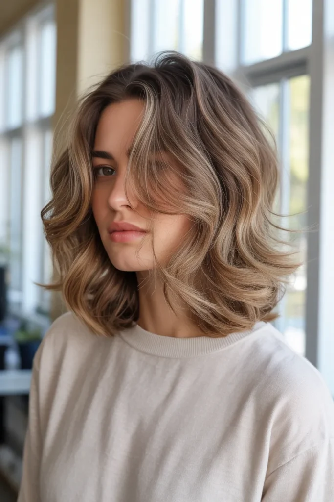 Layered Wavy Lob (Long Bob)