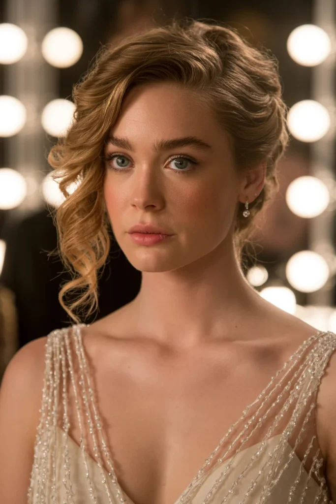 Side-Swept Curly Updo