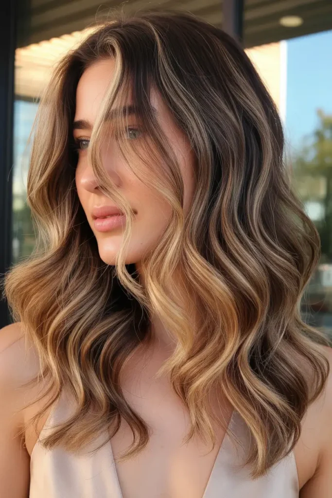 Medium Wavy Cut with Balayage Highlights