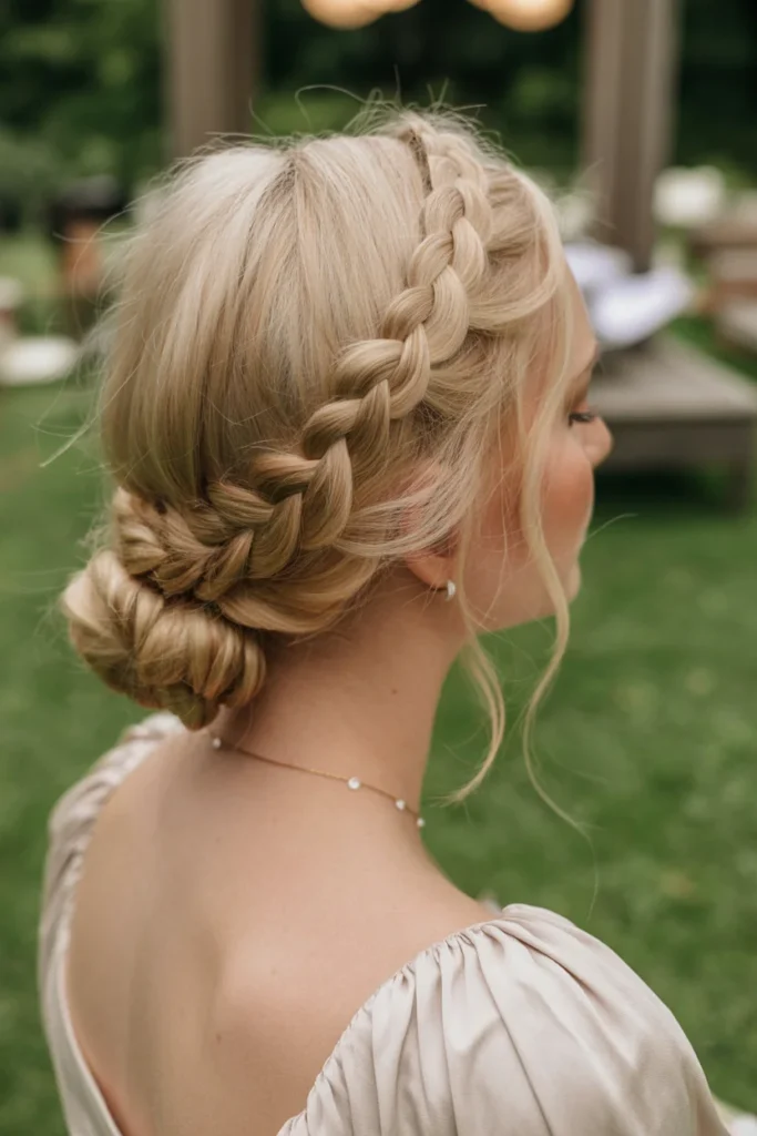 Braided Halo Updo