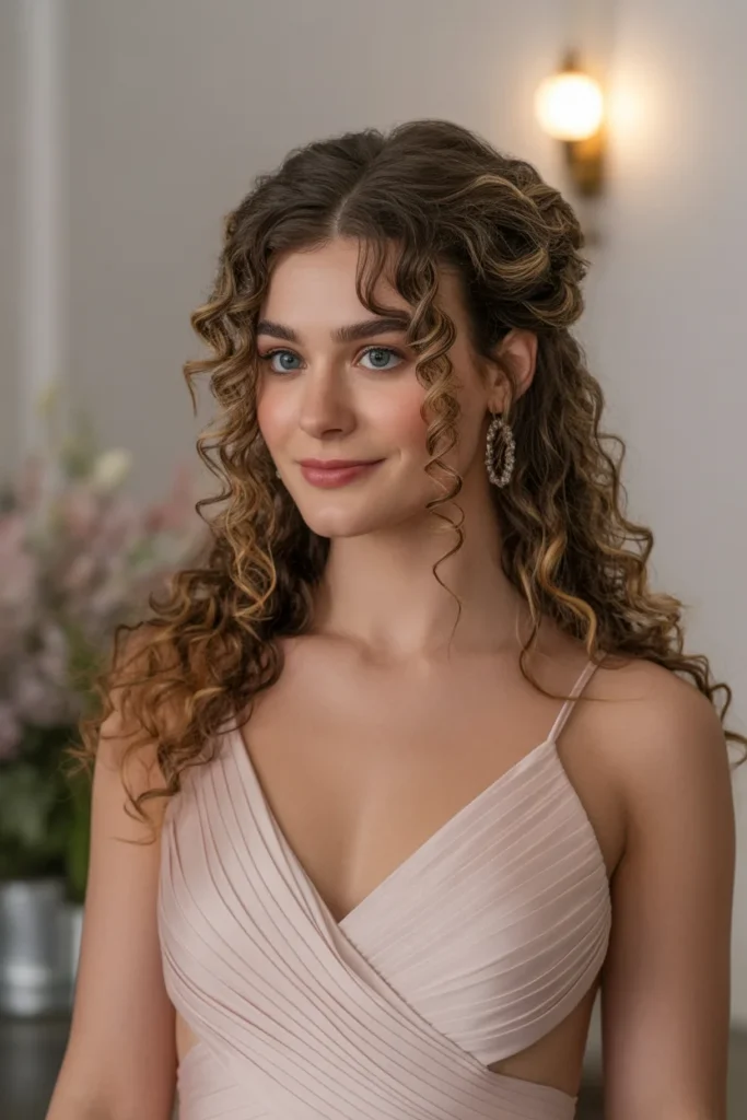 The Half-Up, Half-Down With Curls