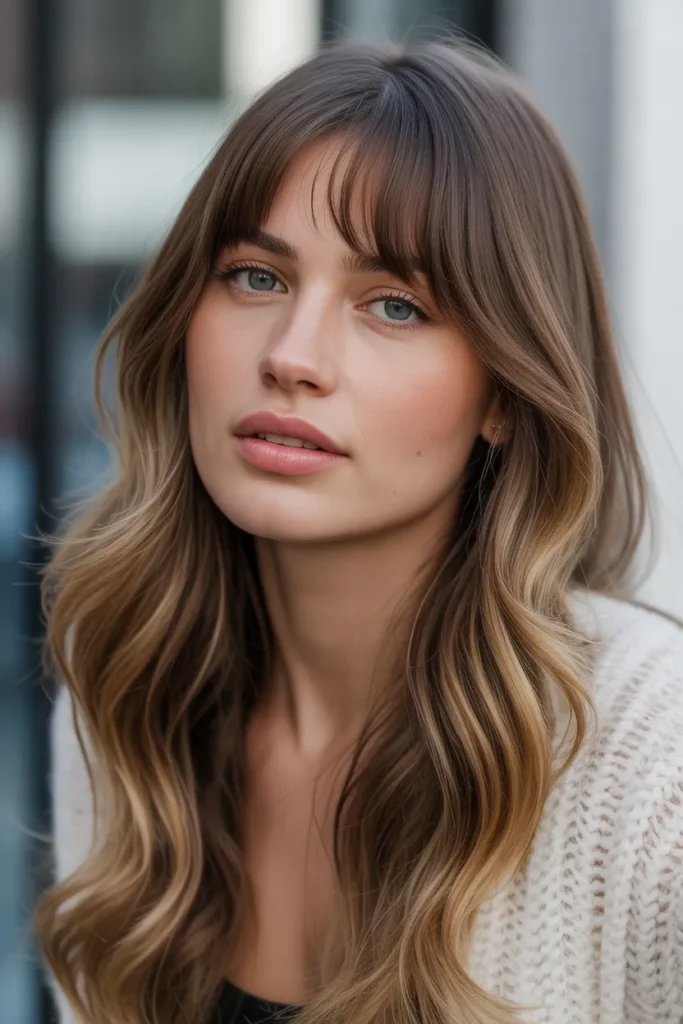 The Curtain Bangs with Long Layers