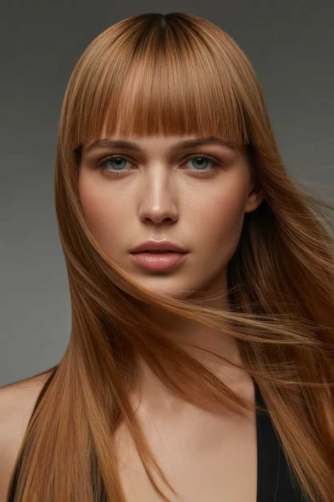 The Blunt Fringe with Long Hair