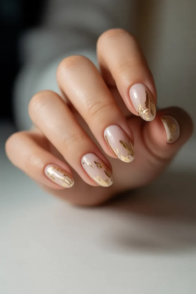 Light Nude with Gold Foil Flakes