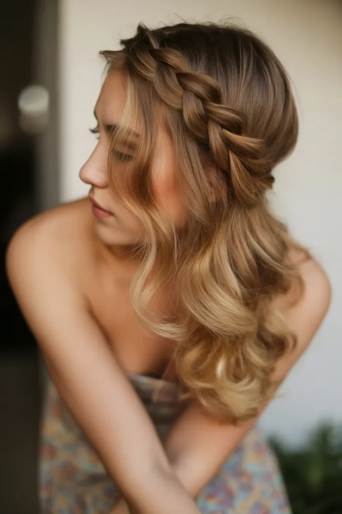 Loose French Braid with Waves