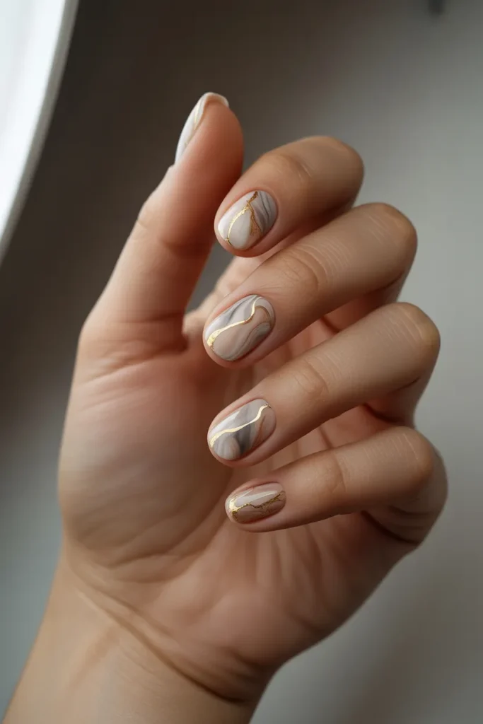 Marble Effect with Gold Accents