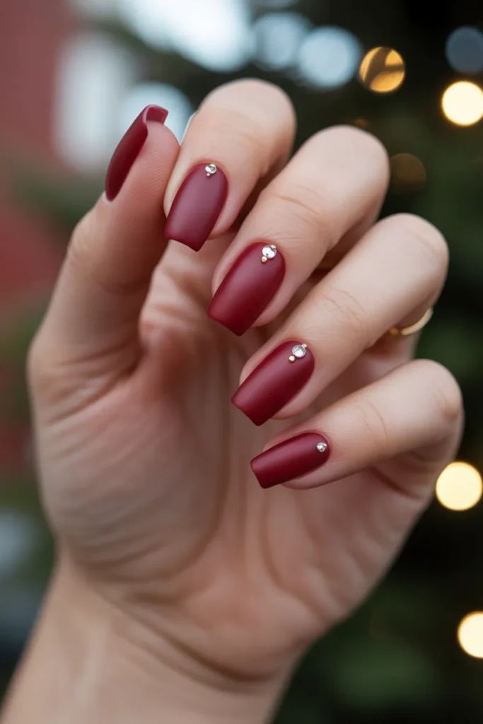 Matte Red with Rhinestones