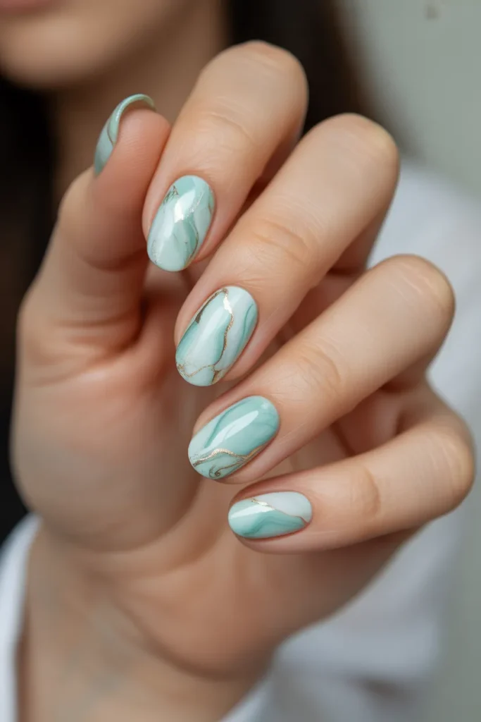Mint Green Marble Effect