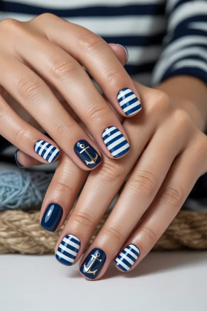 Nautical Stripes and Anchor