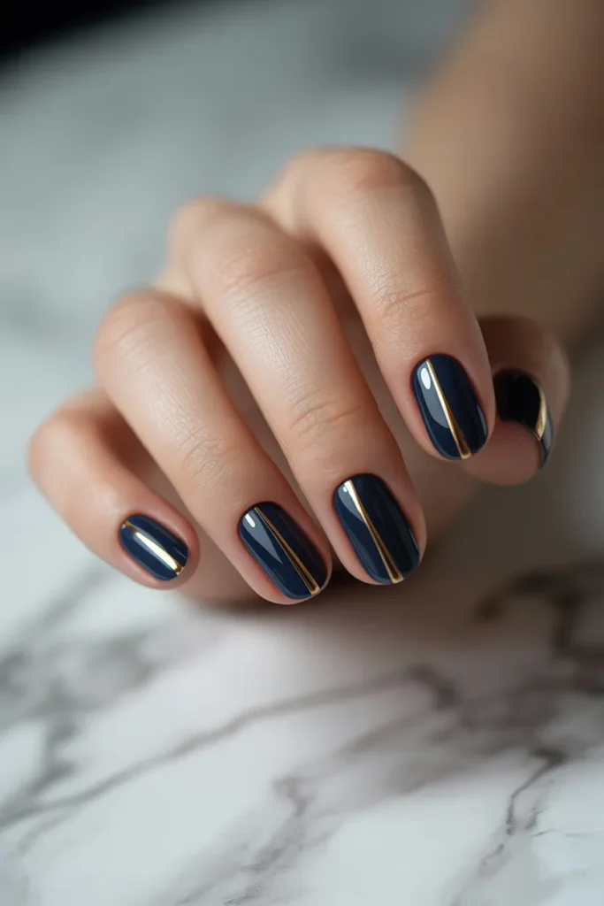 Navy with Gold Stripes