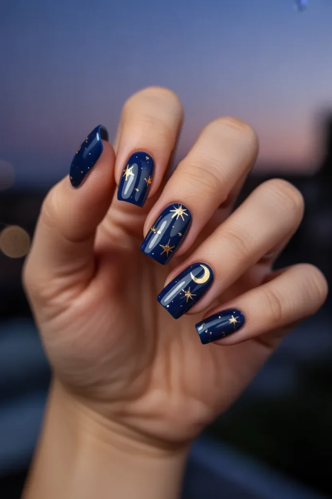 Navy with Stars and Moons