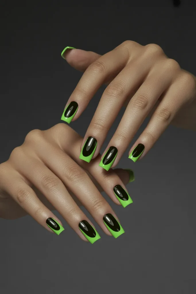 Neon Green Tips with Black Base