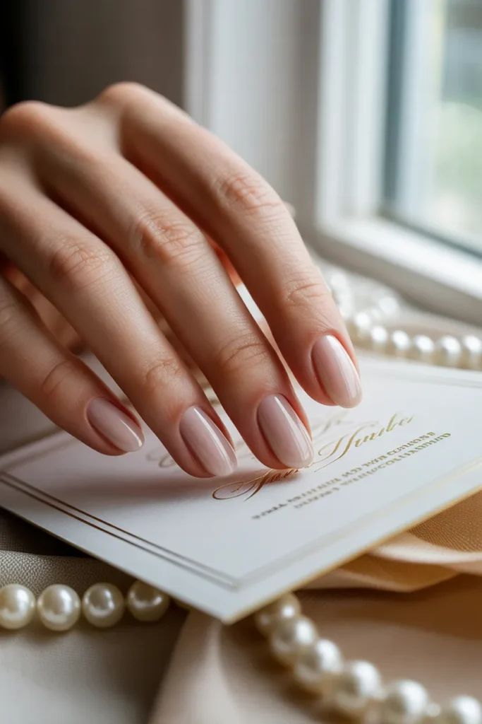 Neutral Taupe Nails with Gloss Finish