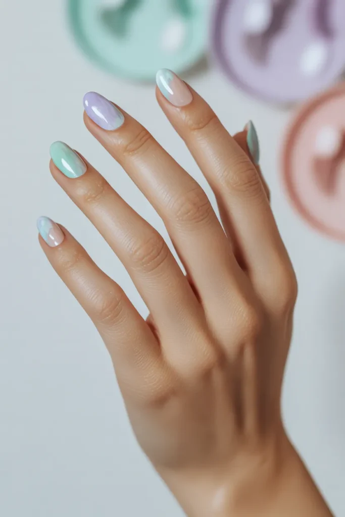 Pastel Watercolor Nails