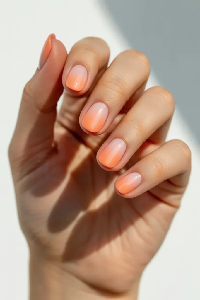 Peach Ombre Nails