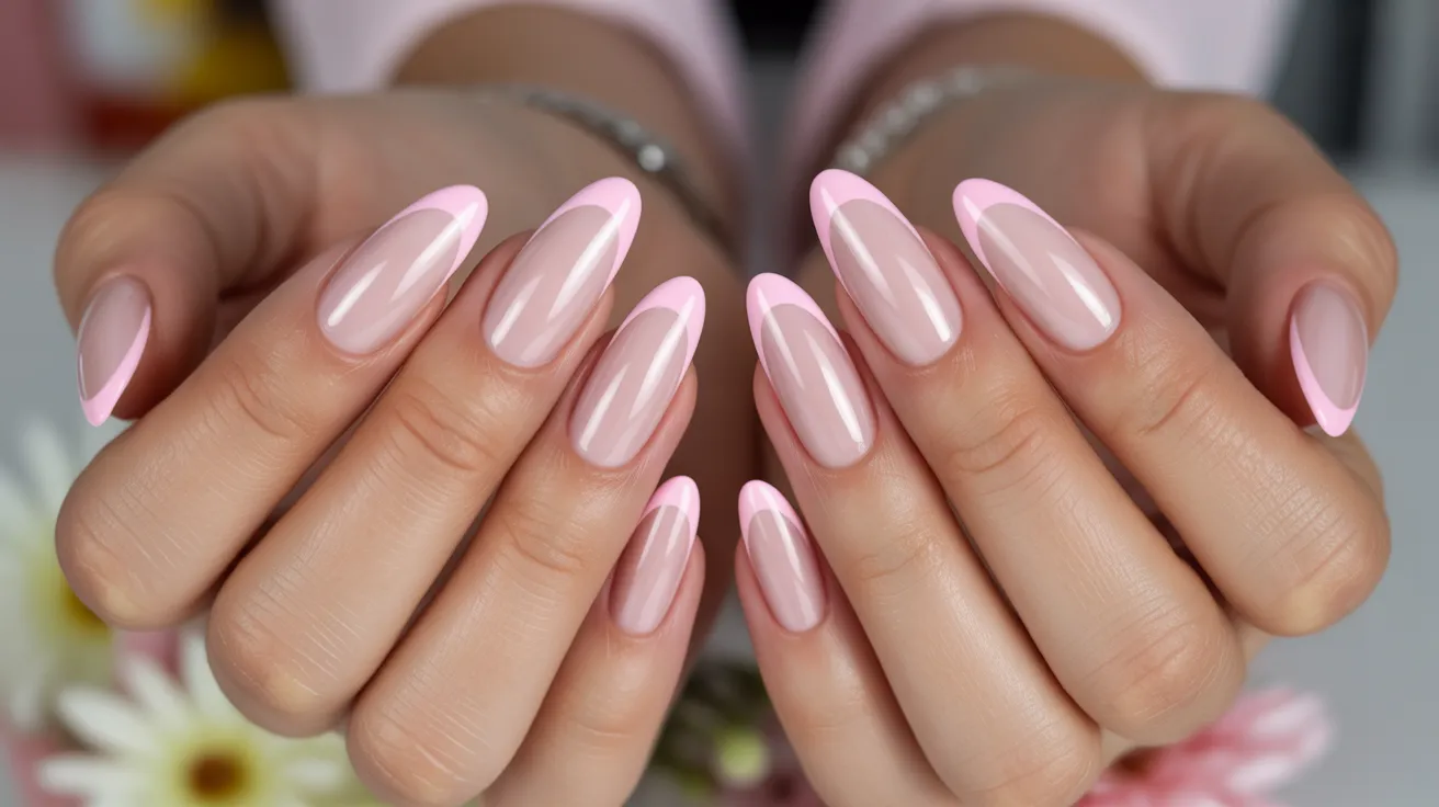 Pink French Tip Nails