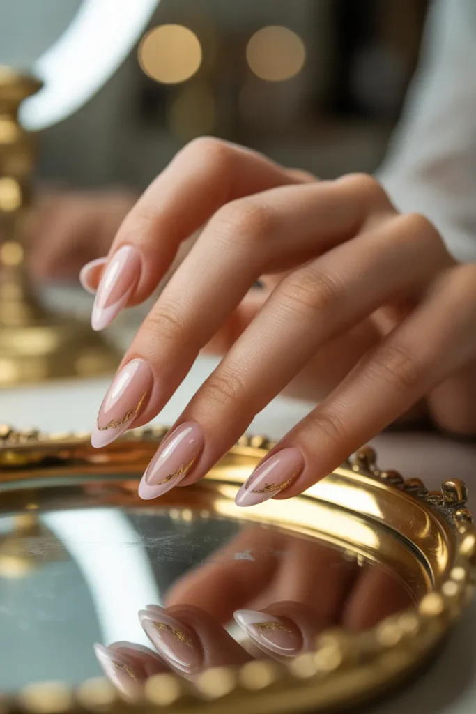 Pink Tips with Gold Leaf