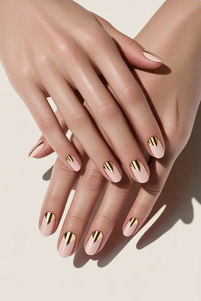 Pink and Gold Geometric Design