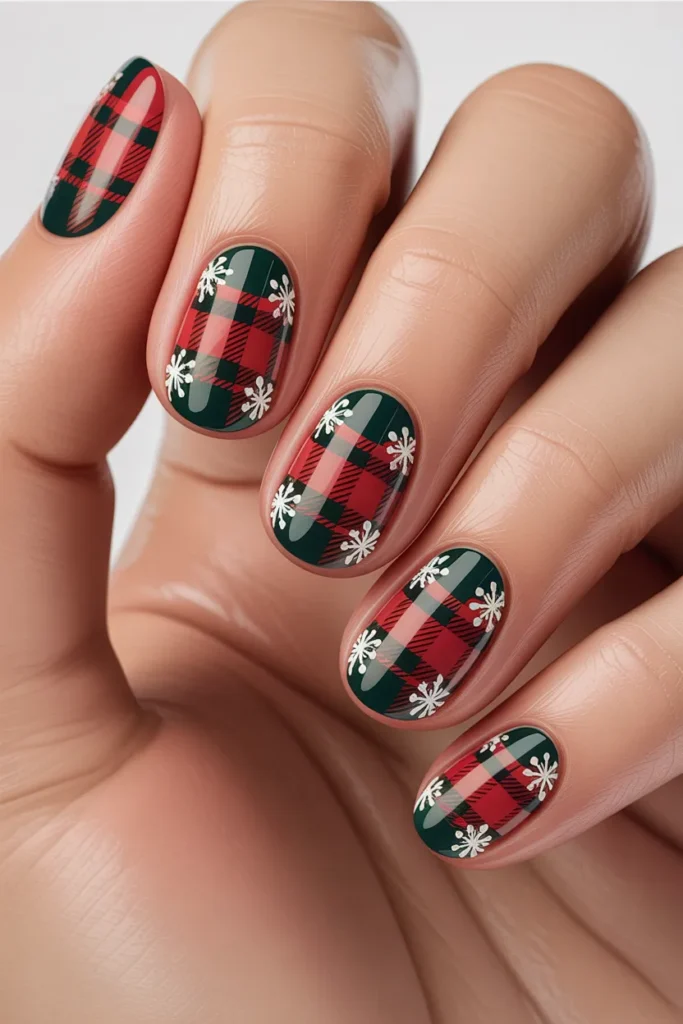 Red Plaid and Snowflakes