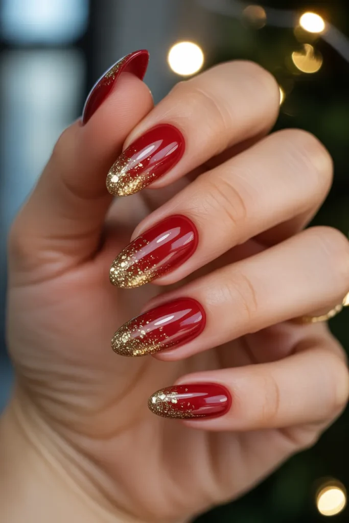 Red with Glitter Gradient