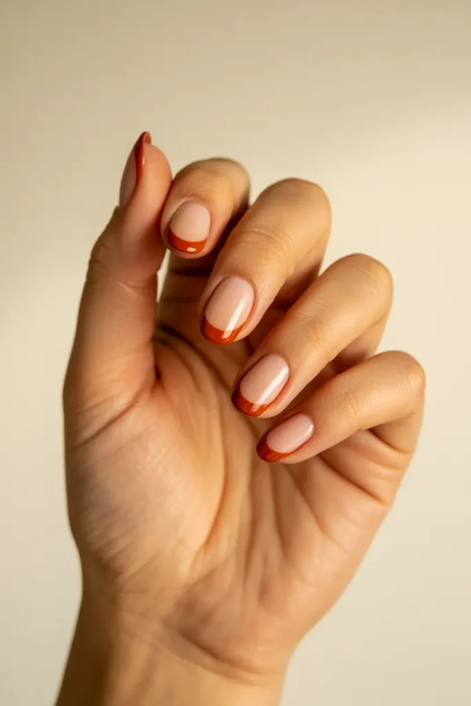 Rust Red French Tips