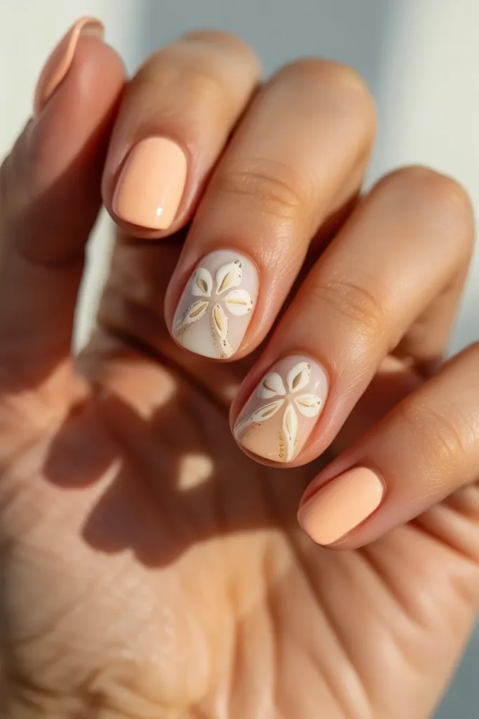 Sand Dollar Accent Nails