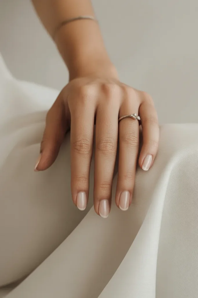Sheer Beige Nails with Natural Shine