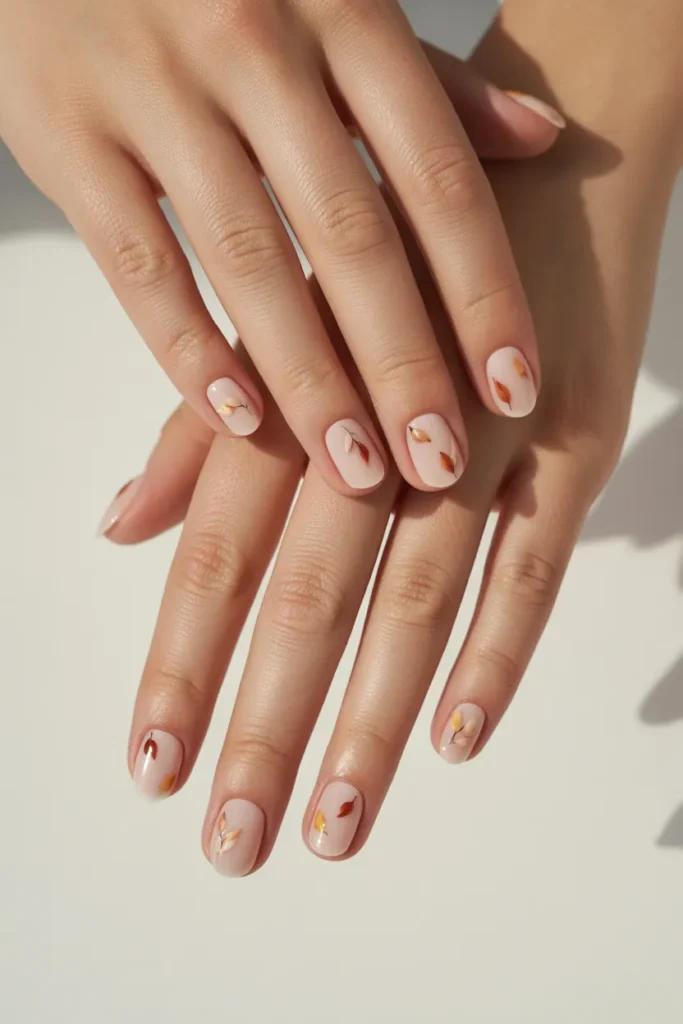 Sheer Nude with Micro Leaf Art