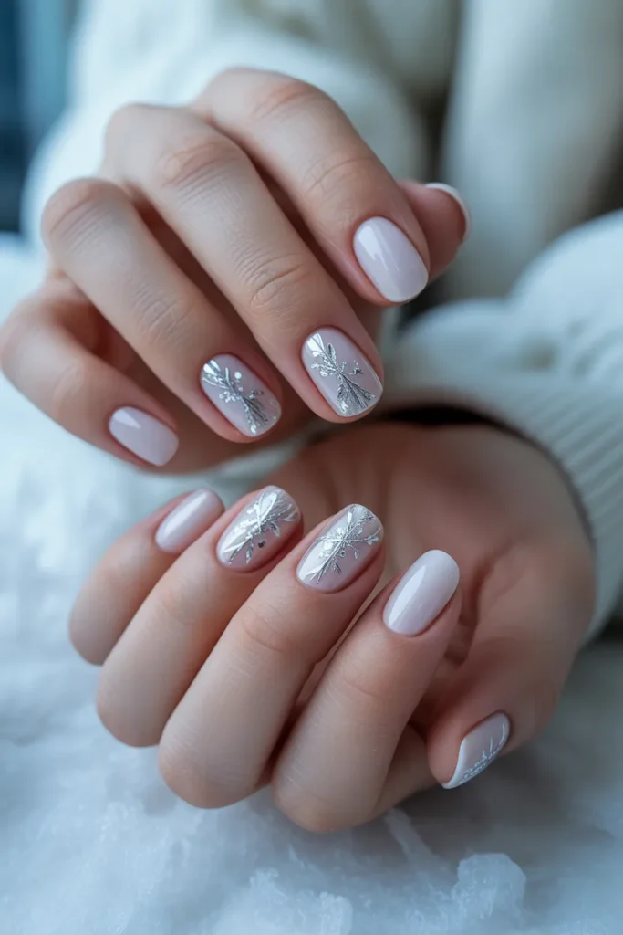 Silver Snowflakes with Matte Tips